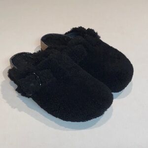 BIRKENSTOCK BOSTON SHEARLING MULE BUCKLE TEDDY BLACK BIRKS EU 37 WOMENS 6 MENS 4